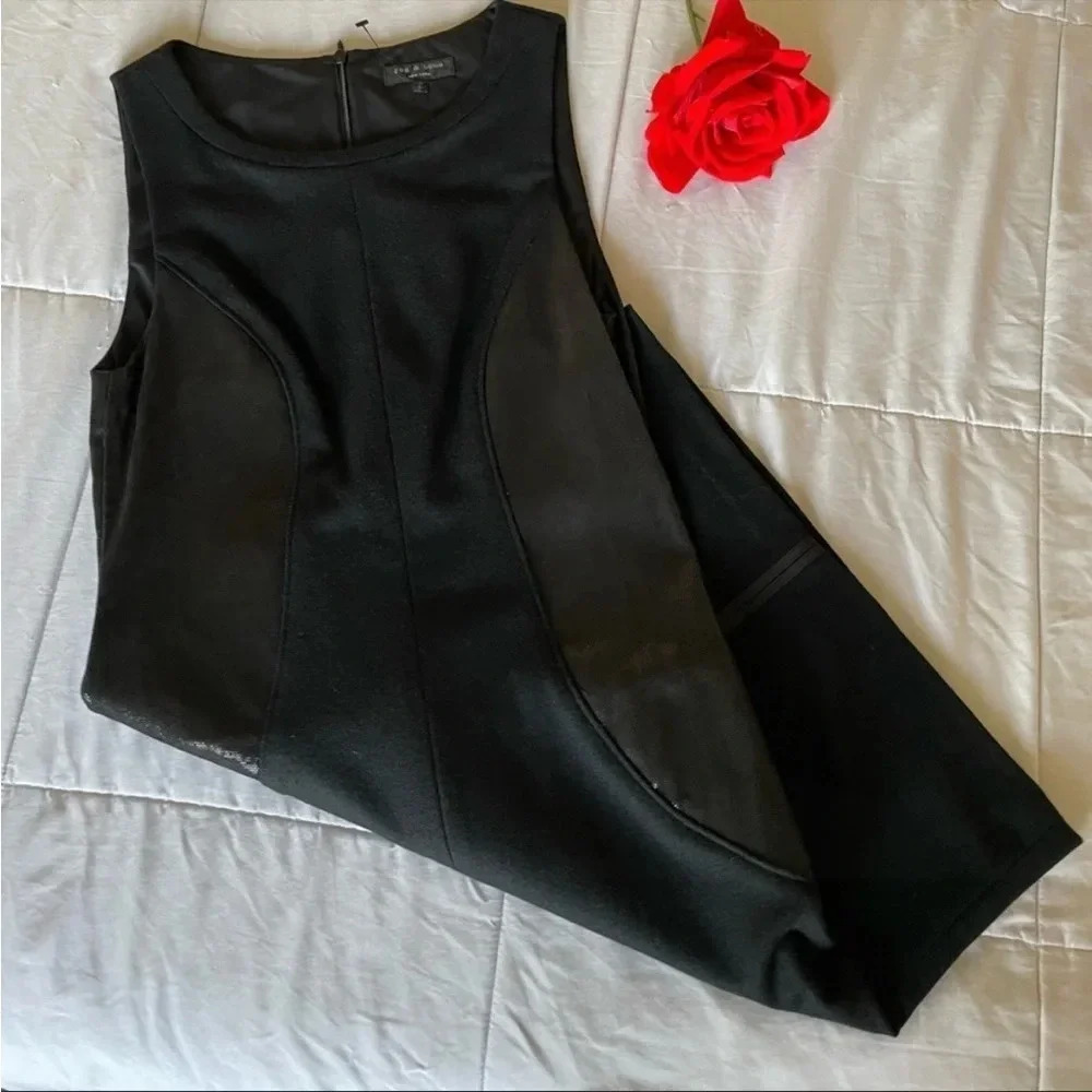 Rag & Bone Navy Color Block Wool Shift Dress - image 1